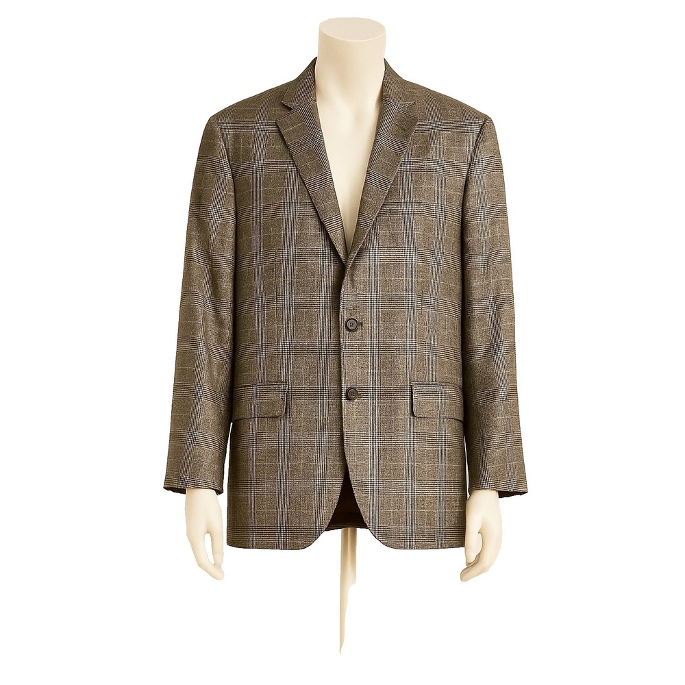 Ralph Lauren Mens Brown Glen Plaid Two Button Blazer Jacket  Made in Canada